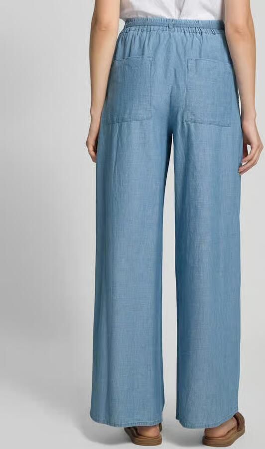 Stefanel wide fit broek met bandplooien in denimlook - Foto 3