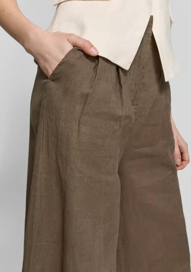 Stefanel wide fit broek met bandplooien model 'Ginkoli'
