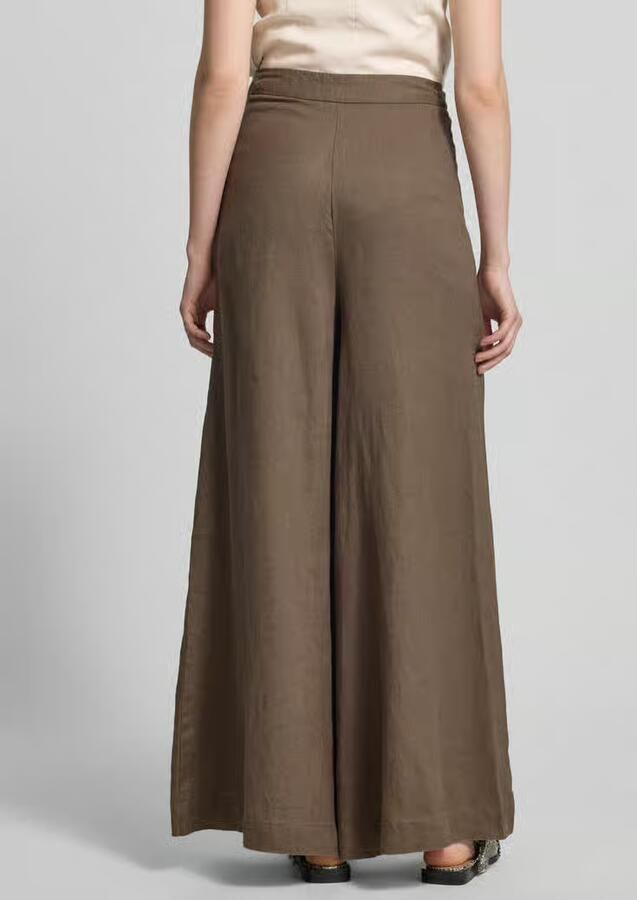 Stefanel wide fit broek met bandplooien model 'Ginkoli'