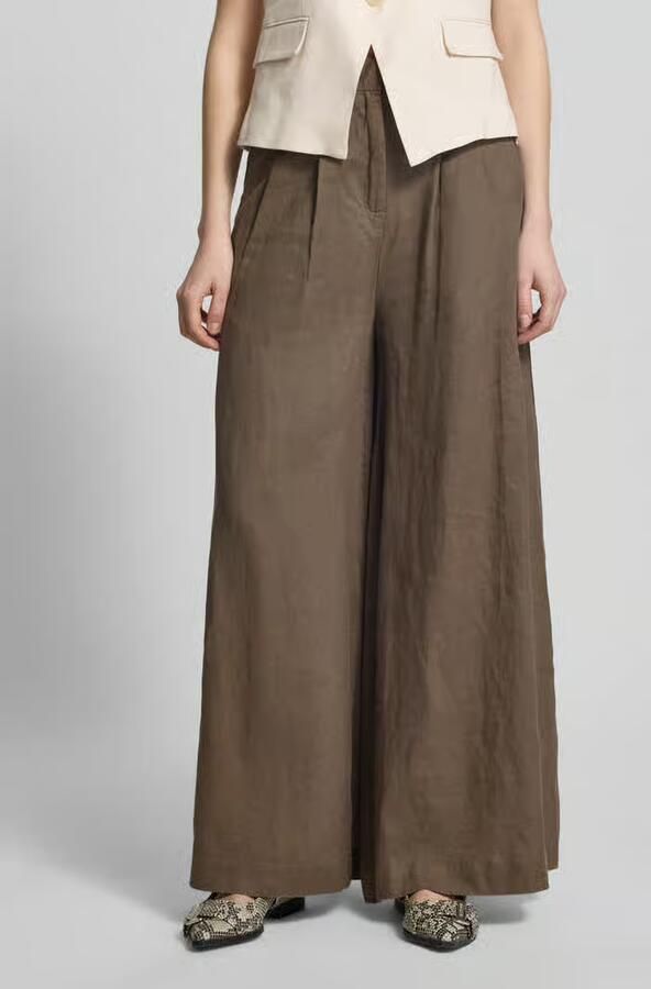 Stefanel wide fit broek met bandplooien model 'Ginkoli' - Foto 3