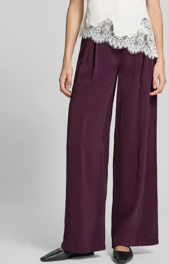 Stefanel wide fit broek met plooien in de taille - Foto 2