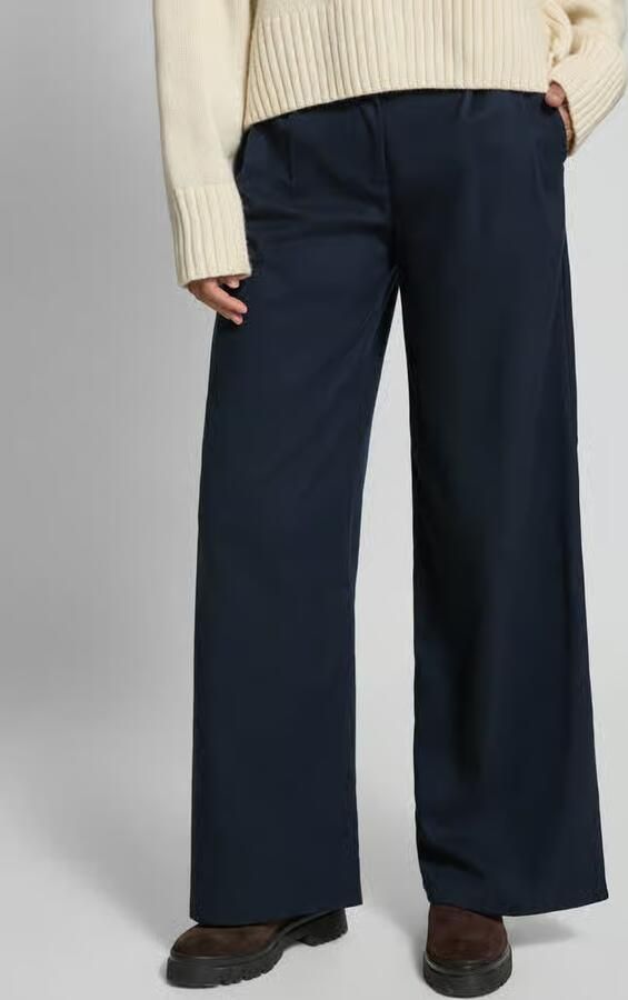 Stefanel Wide fit stoffen broek met viscose model 'Slouchy' - Foto 2