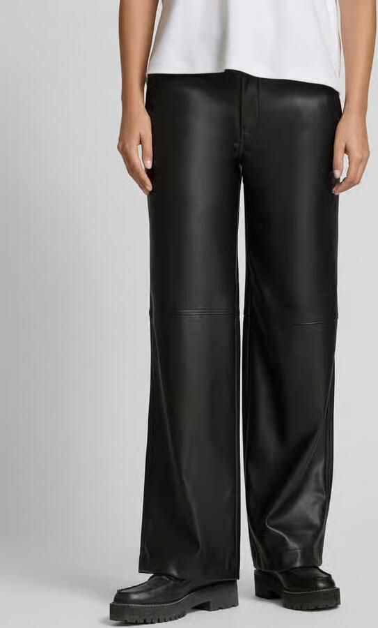 Stefanel Wide leg broek van kunstleer met steekzakken - Foto 2