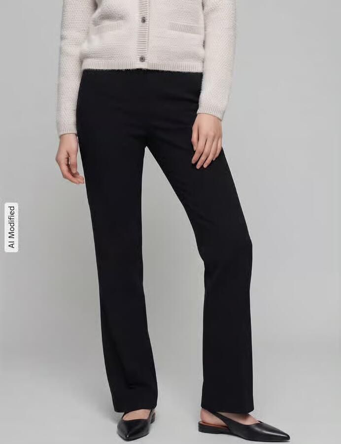 Stehmann Regular fit rechte broek van viscosemix model 'Editta' - Foto 3