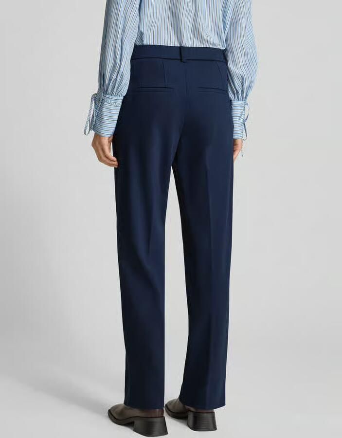 STEHMANN Straight leg stoffen broek met persplooien model 'Fenja'