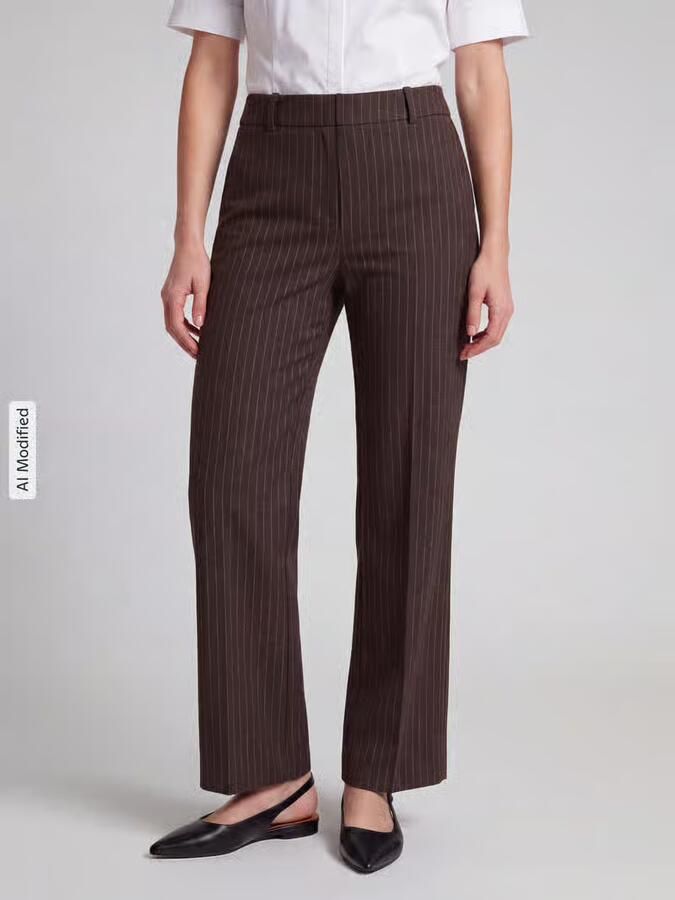 Stehmann wide leg broek met riemlussen model 'Fenja' - Foto 3