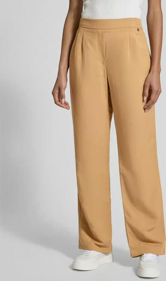 Stehmann Wide leg stoffen broek met bandplooien model 'Alexandria' - Foto 2