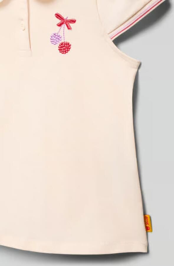 Steiff T-shirt met motiefstitching en polokraag