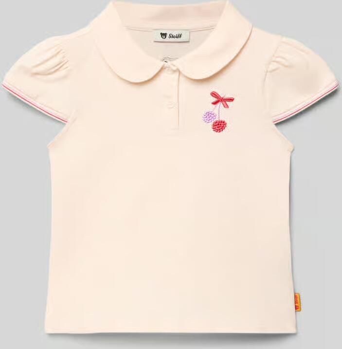 Steiff T-shirt met motiefstitching en polokraag - Foto 2