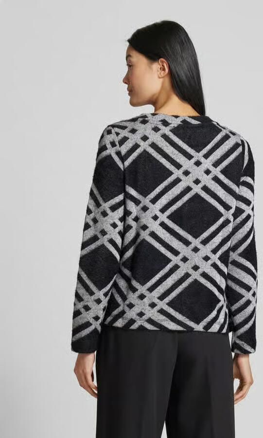 Street One Gebreide pullover met geribde ronde hals