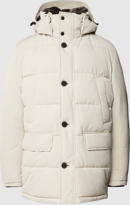 Strellson Parka met knoop- en ritssluiting