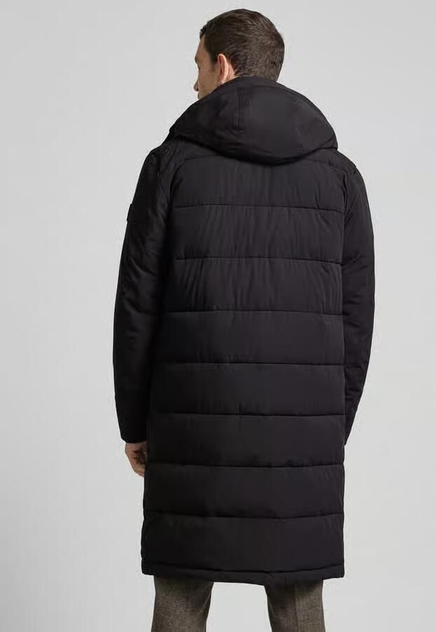 Strellson Regular fit gewatteerde lange jas met logopatch model 'CRASHER'