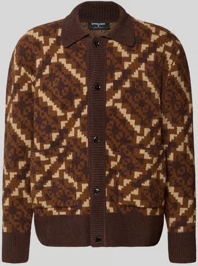 Strellson Loose fit gebreid jack van katoenmix met wol model 'Bosse'