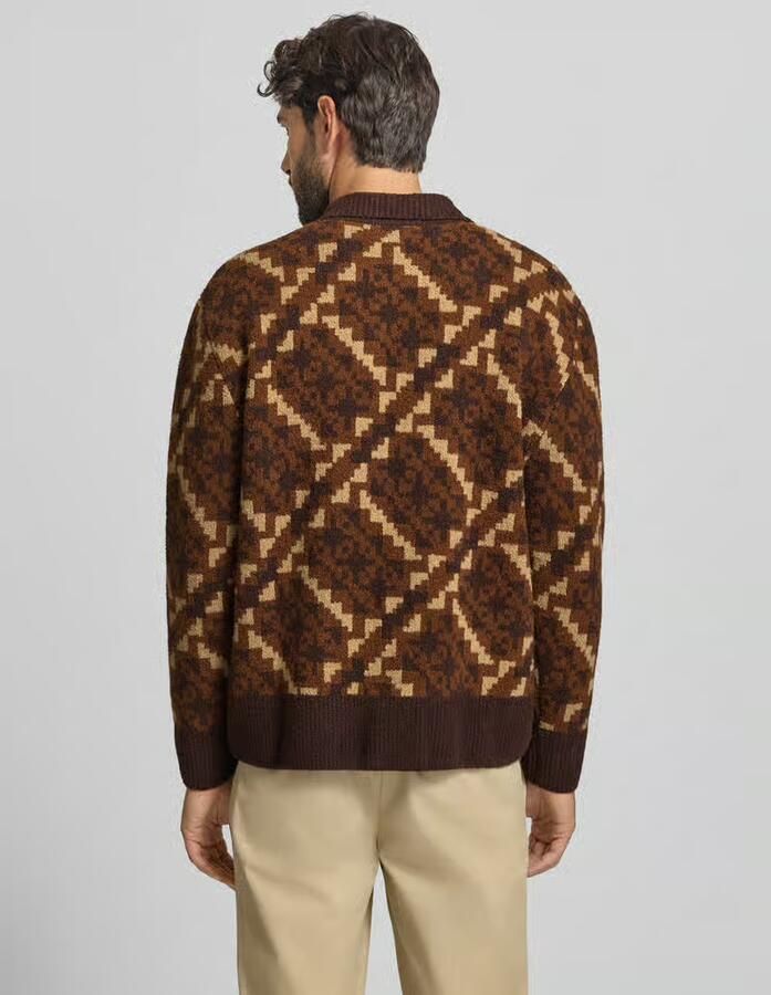 Strellson Loose fit gebreid jack van katoenmix met wol model 'Bosse' - Foto 2
