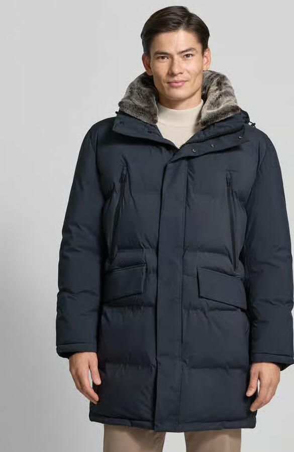Strellson Regular fit gewatteerde mantel met afneembare capuchon model 'Ambience' - Foto 2