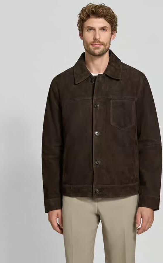 Strellson Regular fit jack van echt lamsleer model 'FLINT' - Foto 3
