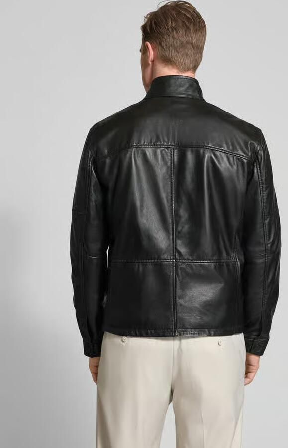 Strellson Regular fit leren jack van Lamsnappa Model 'JIMMY-S' - Foto 3