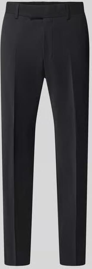 Strellson Regular waist zakelijke broek van wol met vouwplooi