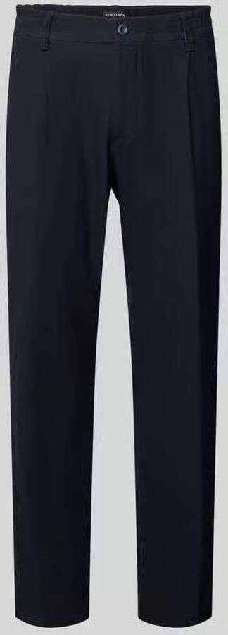 Strellson relaxed fit bandplooibroek met logodetail model 'Lui'