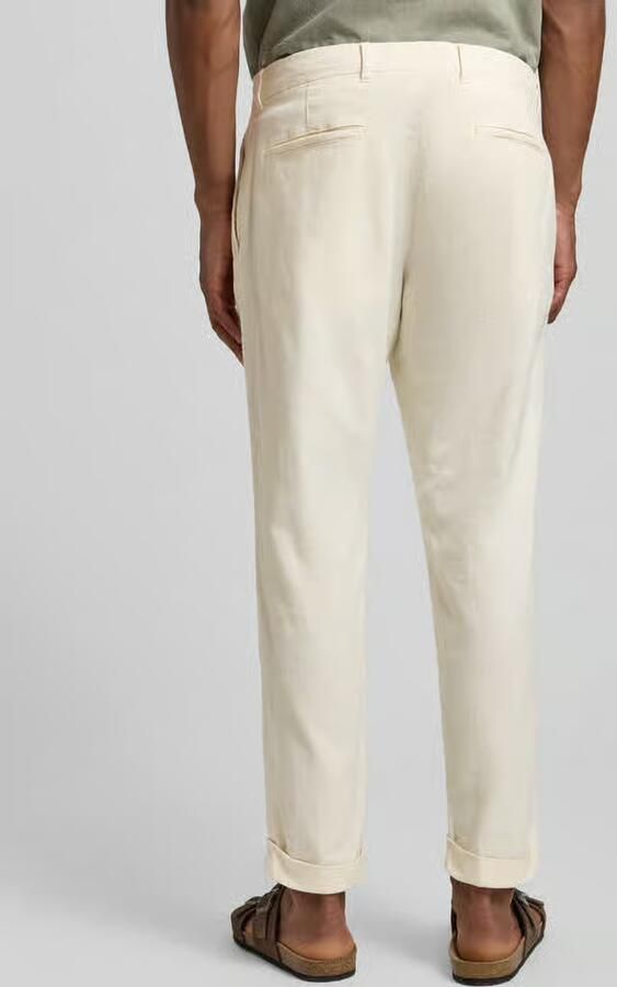 Strellson relaxed fit bandplooibroek van katoenmix met linnen model 'LOUIS-W'