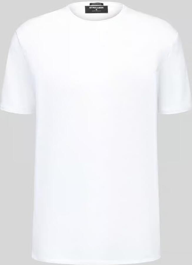 Strellson T-shirt met licht afgeronde zoom