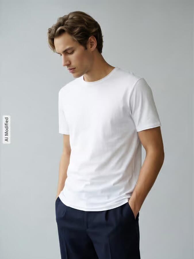 Strellson T-shirt met licht afgeronde zoom - Foto 3