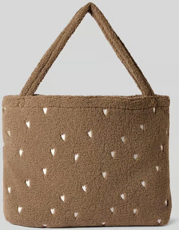 Studio Noos Tote bag met all-over logostitching model 'Teddy'