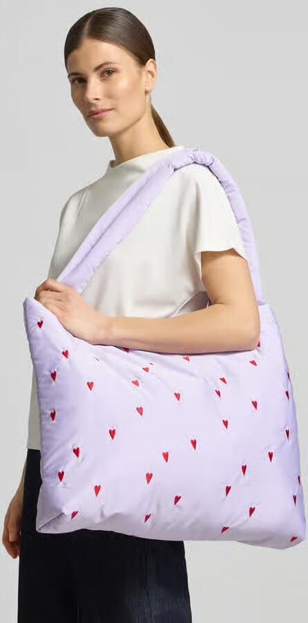 Studio Noos Tote tas met all-over motiefstitching model 'Puffy' - Foto 3