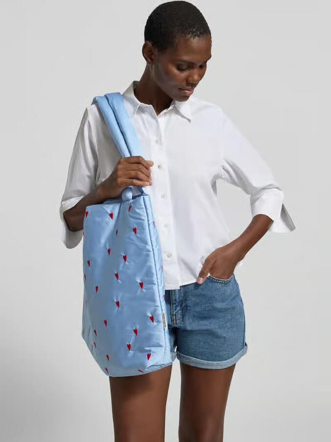 Studio Noos Tote tas met all-over motiefstitching model 'Puffy' - Foto 2