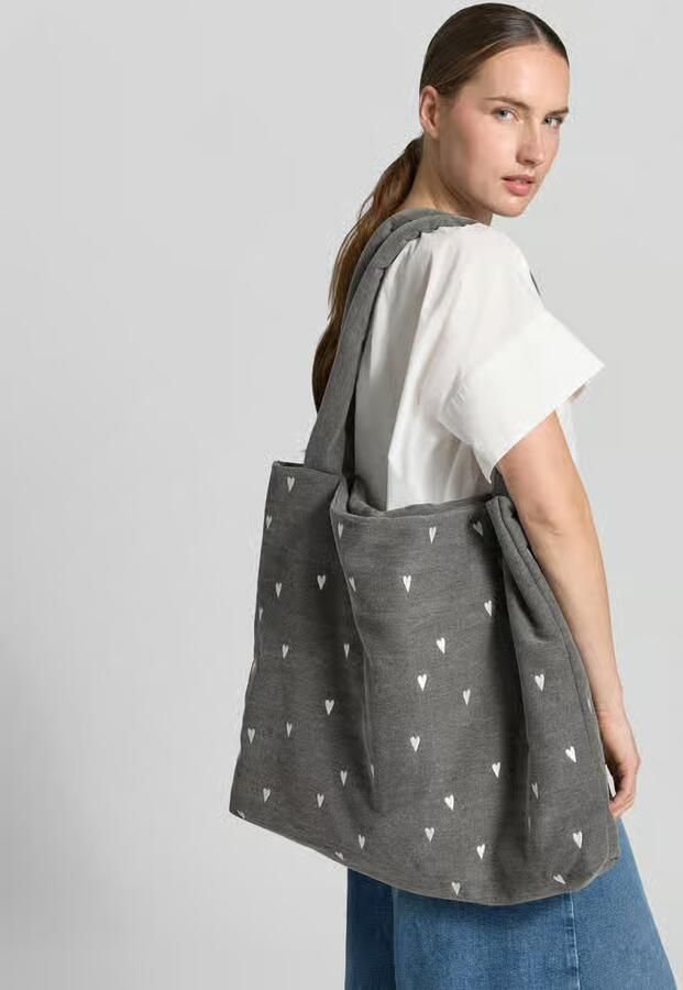 Studio Noos Tote tas met logodetail in denimlook - Foto 2