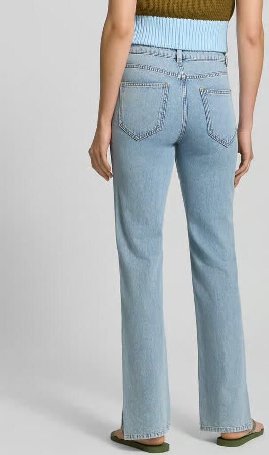 Style Icon Collection broek met rechte pijpen denim met split als detail curated by Mary Braun - Foto 3