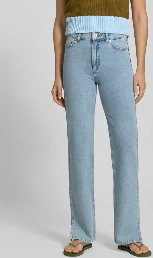 Style Icon Collection broek met rechte pijpen denim met split als detail curated by Mary Braun - Foto 2