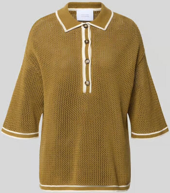 Style Icon Collection Gebreid shirt met polokraag en knoopsluiting curated by Anna Schürrle - Foto 2