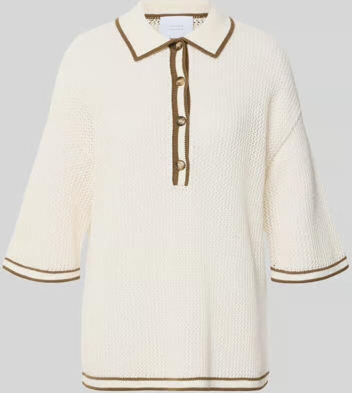 Style Icon Collection Gebreid shirt met polokraag en knoopsluiting curated by Anna Schürrle - Foto 2