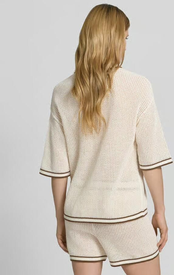 Style Icon Collection Gebreid shirt met polokraag en knoopsluiting curated by Anna Schürrle - Foto 2