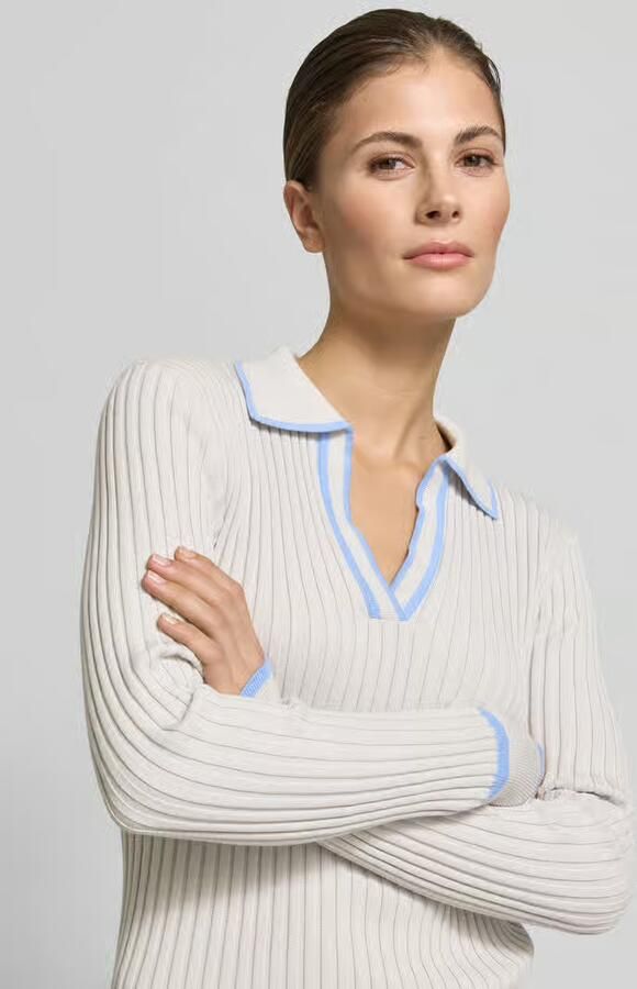 Style Icon Collection Geribd shirt met lange mouwen met V-hals curated by Tinvcb