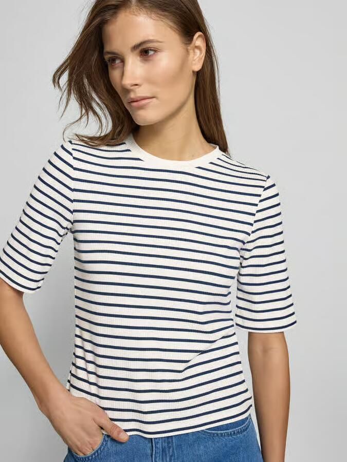 Style Icon Collection Geribd T-shirt met streepmotief curated by Tinvcb