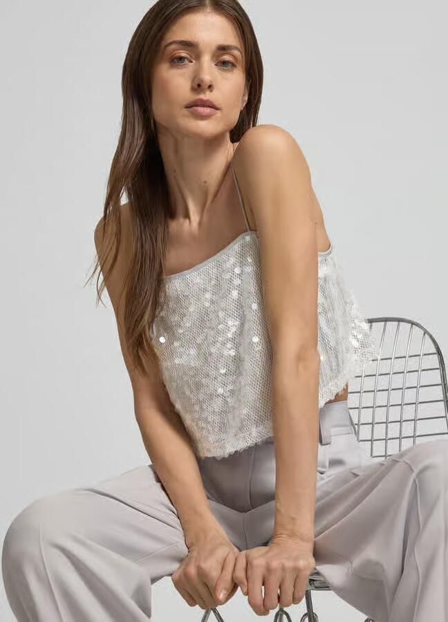 Style Icon Collection Kort top met bandjes met paillettenversiering curated by Vicky Heiler