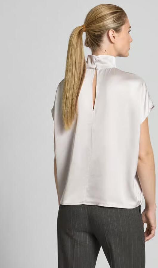Style Icon Collection Vloeiende blouse met opstaande kraag curated by Isabelle Hartmann - Foto 3