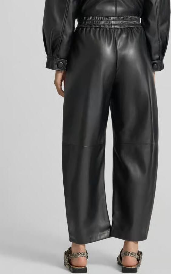 SUNCOO PARIS barrel fit broek in leerlook model 'JUST' - Foto 3