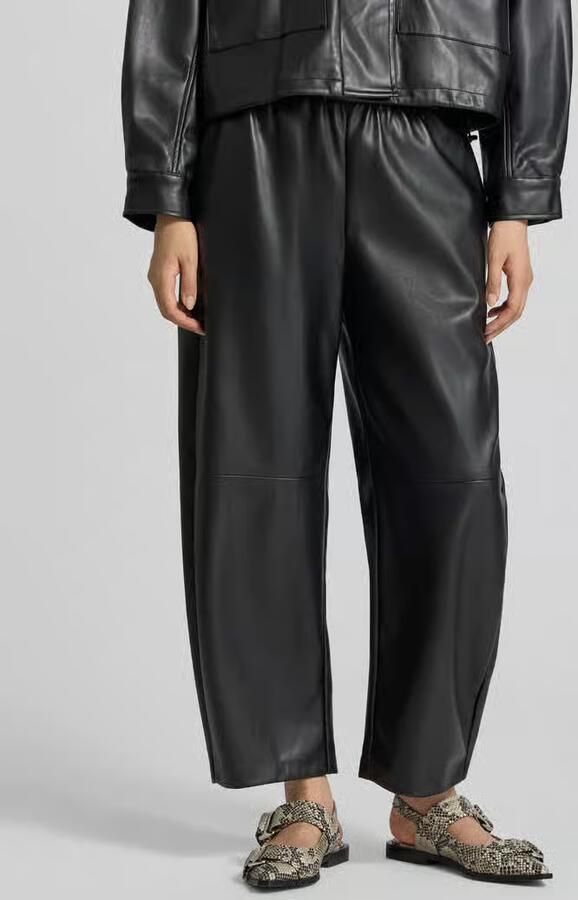 SUNCOO PARIS barrel fit broek in leerlook model 'JUST' - Foto 2