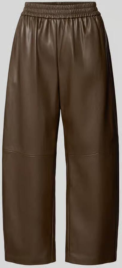 SUNCOO PARIS barrel fit broek in leerlook model 'JUST'