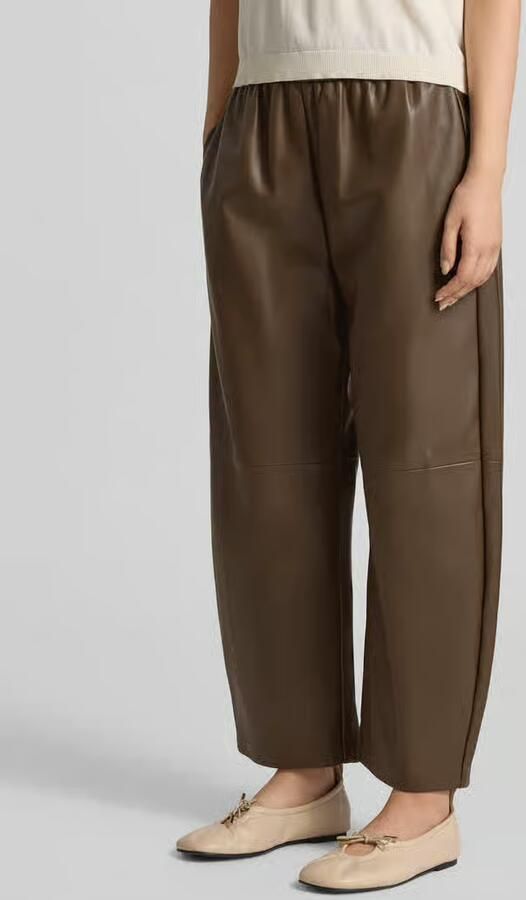 SUNCOO PARIS barrel fit broek in leerlook model 'JUST' - Foto 3