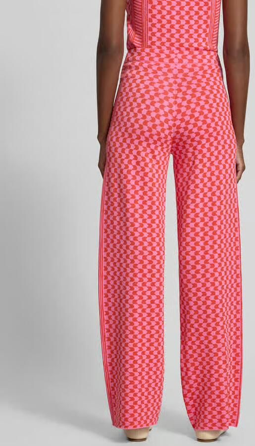 SUNCOO PARIS Flared cut broek van viscosemix in all-over look model 'JONAS' - Foto 3