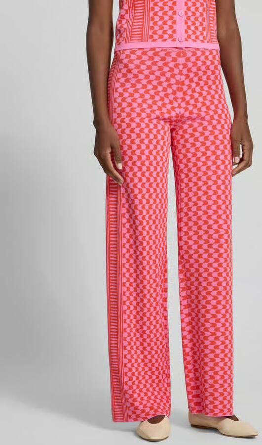 SUNCOO PARIS Flared cut broek van viscosemix in all-over look model 'JONAS' - Foto 2