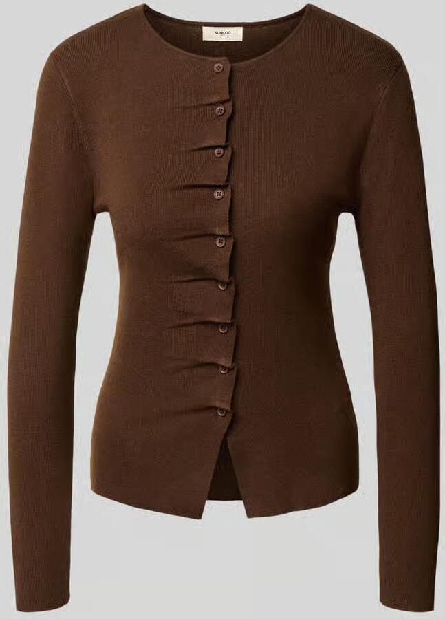 SUNCOO PARIS Gebreide bodywarmer met plooien model 'GAMIRA'