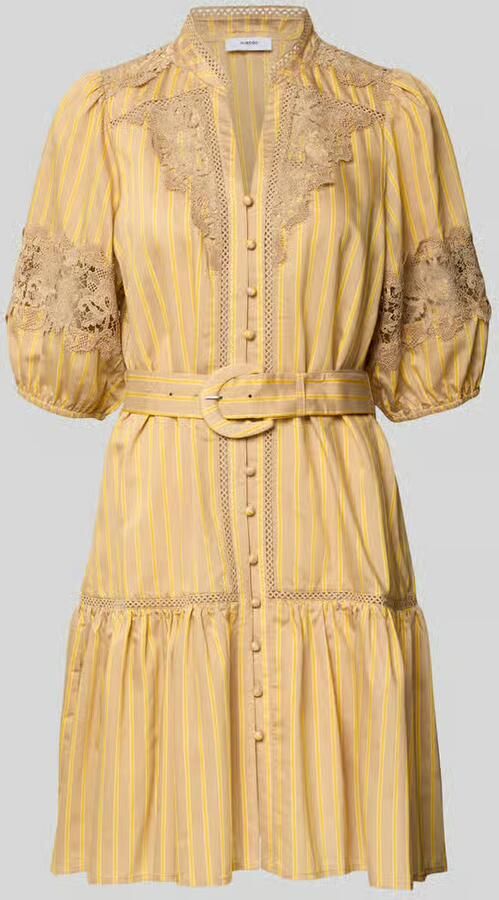 SUNCOO PARIS Knie-lange jurk met kant en riem model 'CATLEYA' - Foto 2
