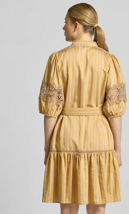 SUNCOO PARIS Knie-lange jurk met kant en riem model 'CATLEYA' - Foto 3