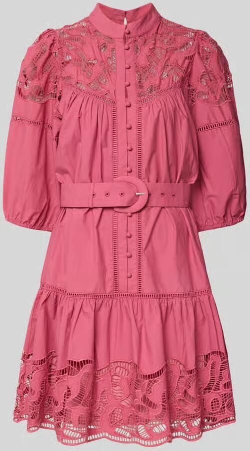 SUNCOO PARIS Knie-lange jurk met kant en riem model 'CATY' - Foto 2