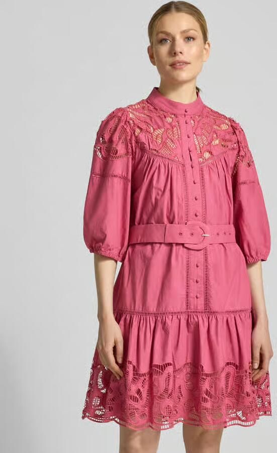 SUNCOO PARIS Knie-lange jurk met kant en riem model 'CATY' - Foto 2